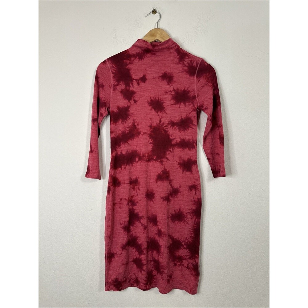 Lululemon Lab Wool-Blend Tie Dye Dress Size 4 Long Sleeve Mock Neck Wild Berry